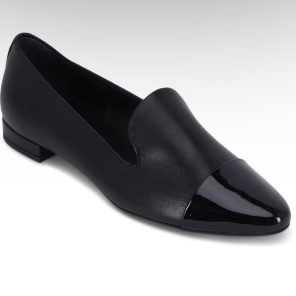 AGL Black Glossy Toe Loafers 40 1/2